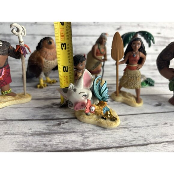 Disney Moana PVC Plastic Figurines Cake Toppers Lot Of 8 - Picture 10 of 11